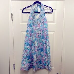 Lilly Pulitzer Lillian Dress Worth Blue Dot Dot Hop. Size 8.